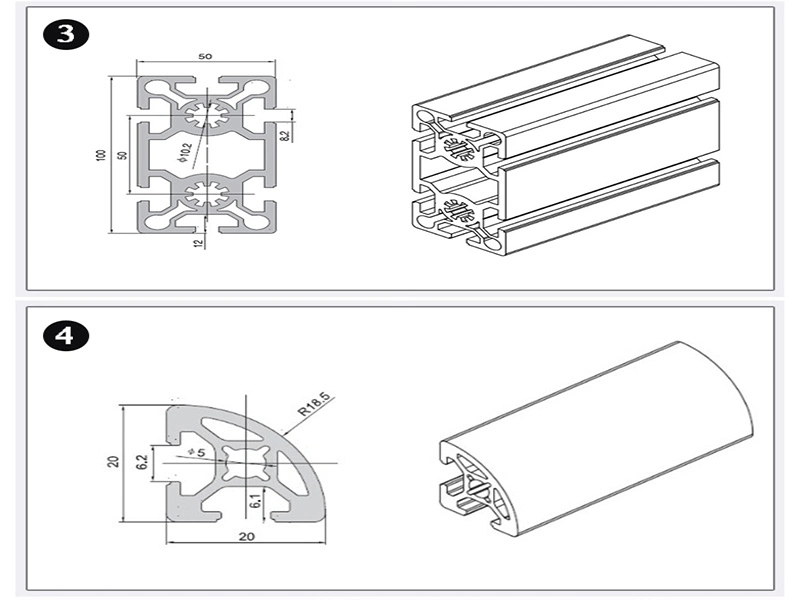 Aluminum Profile Machining Extruded Aluminum Industrial Square Tube